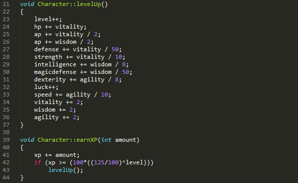 Sample C++ code